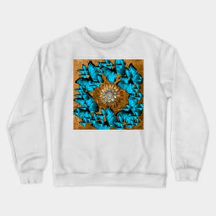 BUTTERFLY WREATH BLUE AND BROWN Crewneck Sweatshirt